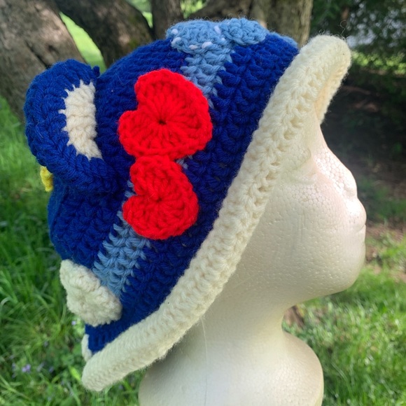 Crochet Grumpy Bear Bucket Hat!! Homemade! - Picture 2 of 6